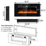 Ultra Thin 36 Inch Wall Mounted Electric Fireplace Heater
