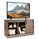Farmhouse Sliding Barn Door TV Stand Dark Walnut 43 Inches 11 Farmhouse Sliding Barn Door TV Stand Dark Walnut 43 Inches