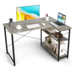 48 Inch Reversible L Shaped Desk with Adjustable Shelf 24 48 Inch Reversible L Shaped Desk with Adjustable Shelf