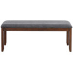 Elegant Upholstered Bench with Wood Legs and Wide Seat 14 Elegant Upholstered Bench with Wood Legs and Wide Seat
