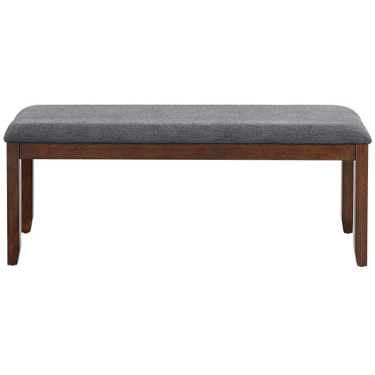 Elegant Upholstered Bench with Wood Legs and Wide Seat 7 Elegant Upholstered Bench with Wood Legs and Wide Seat - Image 7