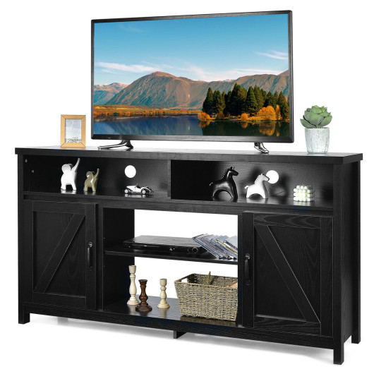 59 Inch Media Console with Barn Doors and Storage 4 59 Inch Media Console with Barn Doors and Storage - Image 4