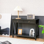 Sleek Console Table with Drawer and Shelf for Entryway