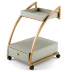 Gray 2-Tier Rolling End Table with Tray and Drawer 11 Gray 2-Tier Rolling End Table with Tray and Drawer
