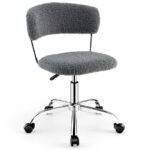Adjustable Sherpa Swivel Office Chair with Rolling Casters