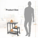 3-Tier Black Side Table with Storage and Casters for Living Room 11 3-Tier Black Side Table with Storage and Casters for Living Room