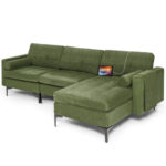 Modular L-Shaped Sectional Sofa with USB Ports and Storage