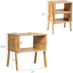 Stackable Bamboo Side Tables with Storage Shelf Compact Design (Set of 2) 11 Stackable Bamboo Side Tables with Storage Shelf Compact Design (Set of 2)