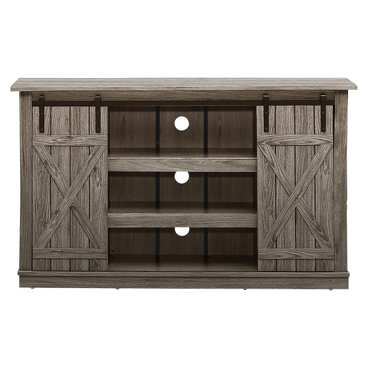Rustic Sliding Barn Door TV Stand with Adjustable Storage Shelves 4 Rustic Sliding Barn Door TV Stand with Adjustable Storage Shelves - Image 4