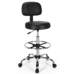 Adjustable Swivel Drafting Chair with Footrest and Rolling Casters