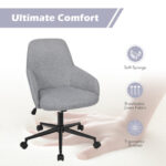 Ergonomic Gray Linen Office Chair with Adjustable Height and Rocking Back