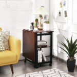 Folding Computer Desk with Storage Shelves and Lockable Wheels