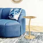 Gold Flower-Inspired Side Table with Curved Base and Textured Top 13 Gold Flower-Inspired Side Table with Curved Base and Textured Top