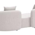 Beige Outdoor Loveseat with Durable Frame and Washable Cushions