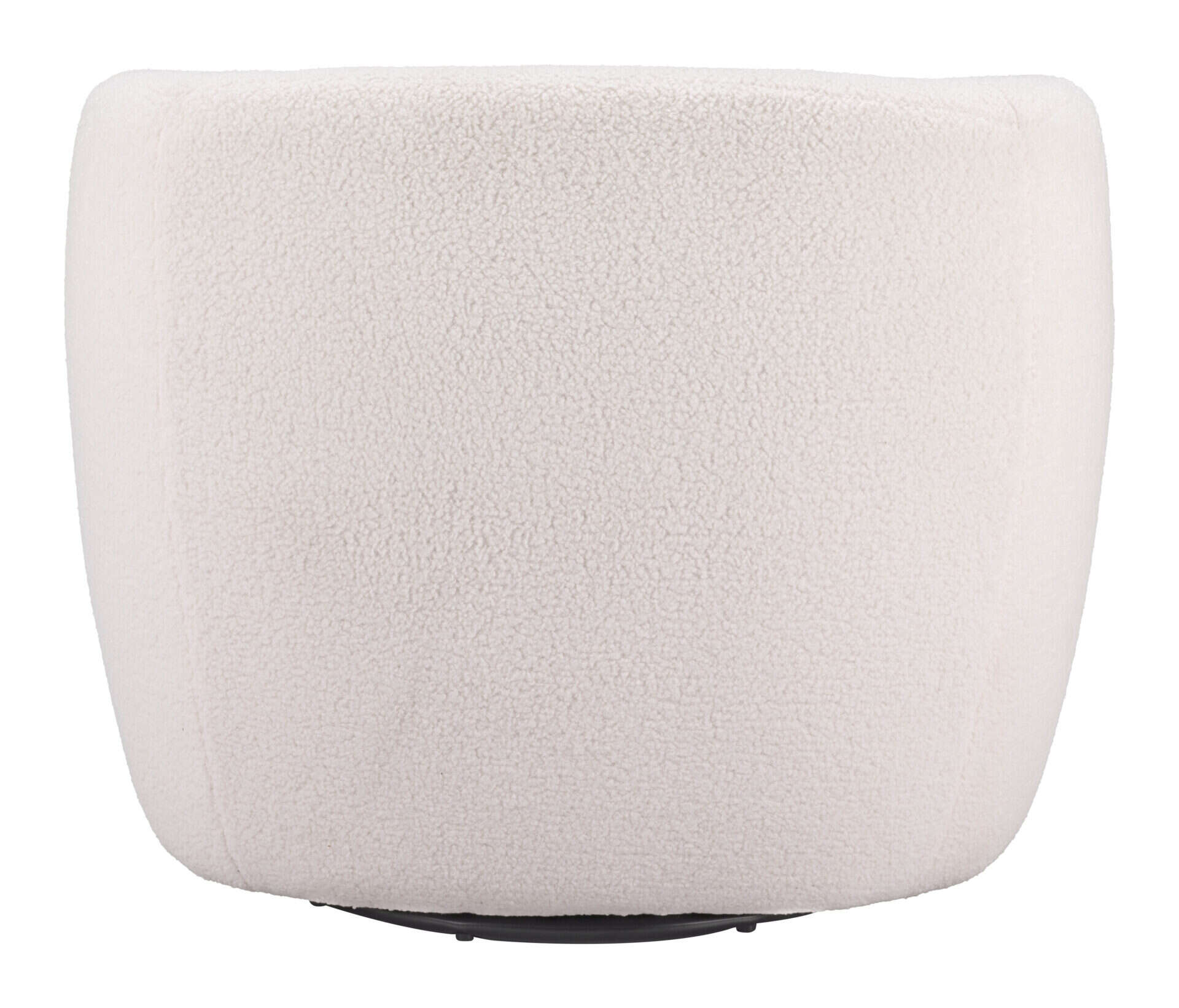 Ivory Shearling Style Swivel Chair with Armrest Support 6 Ivory Shearling Style Swivel Chair with Armrest Support - Image 6