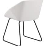 Modern White Tufted Dining Chair with Steel Legs (Set of 2)