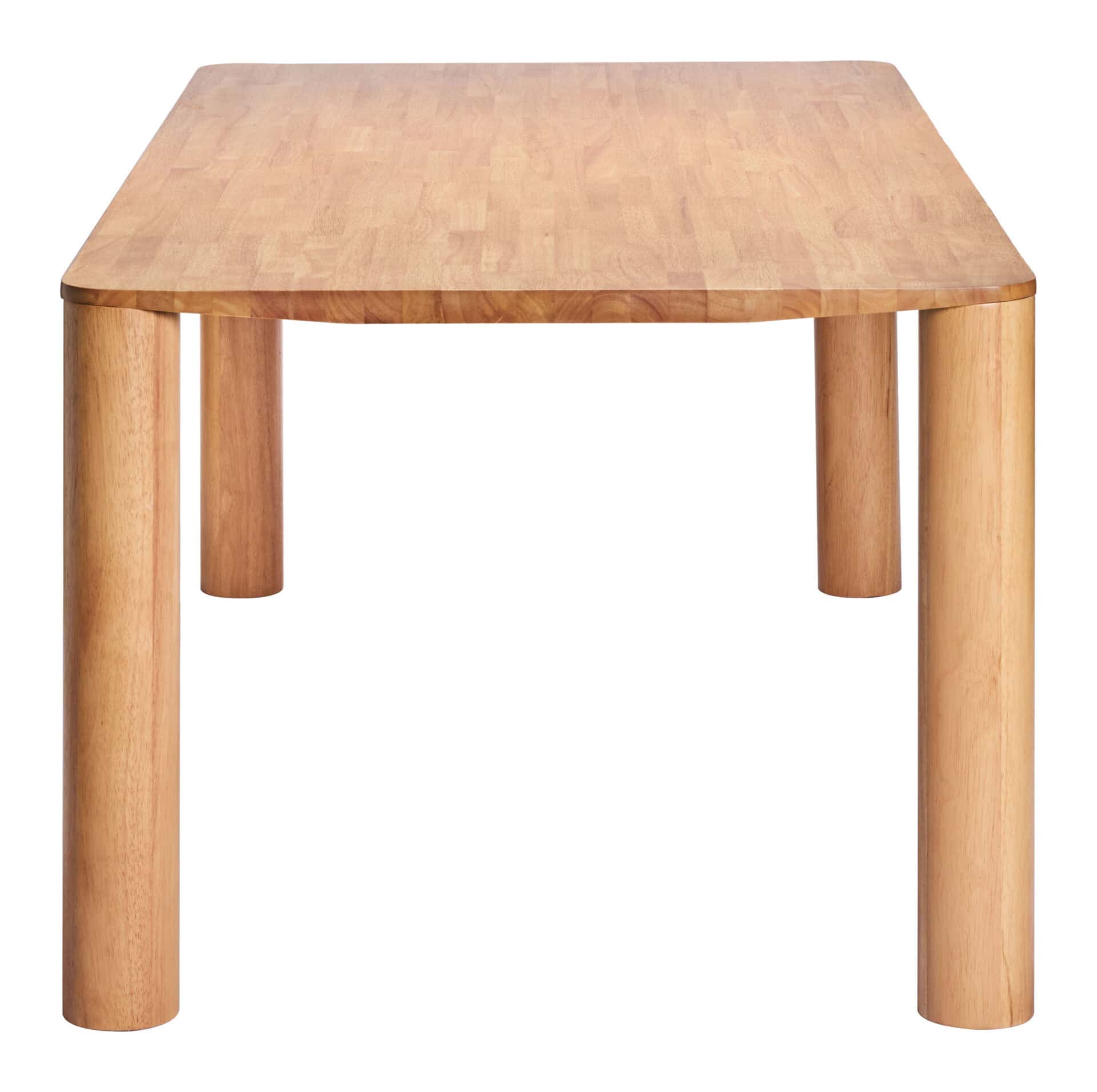 Natural Rubber Wood Dining Table for 6 with Veneer Top 2 Natural Rubber Wood Dining Table for 6 with Veneer Top - Image 2