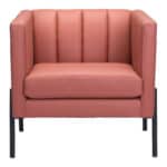 Mid-Century Modern Faux Leather Accent Chair with Steel Frame Brown 14 Mid-Century Modern Faux Leather Accent Chair with Steel Frame Brown