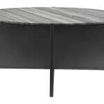 Modern Marble Top Coffee Table with Steel Base, Gray & Black