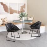 Modern Black Vinyl Dining Chair with Steel Legs (Set of 2) 11 Modern Black Vinyl Dining Chair with Steel Legs (Set of 2)