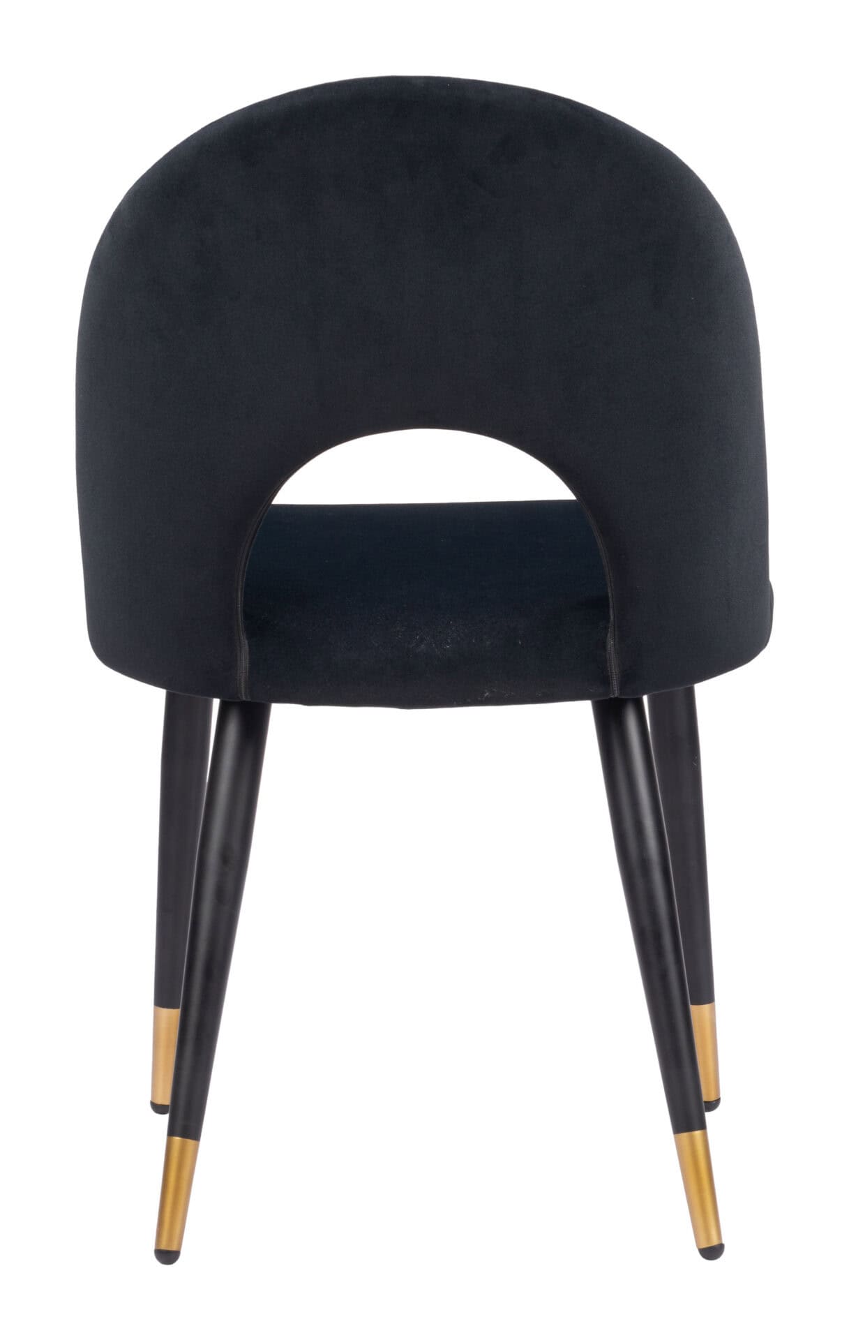 Modern Black Velvet Dining Chair with Steel Legs (Set of 2) 6 Modern Black Velvet Dining Chair with Steel Legs (Set of 2) - Image 6