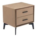 Modern Brown Side Table with Two Drawers and Steel Frame 12 Modern Brown Side Table with Two Drawers and Steel Frame