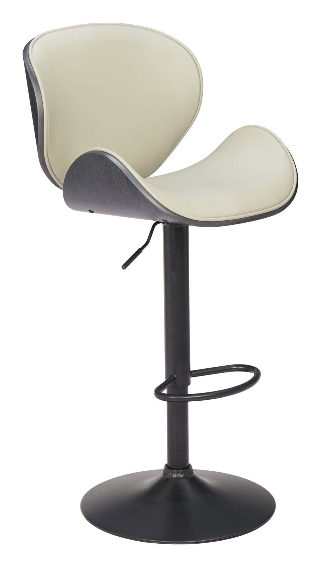 Gray Adjustable Barstool with Faux Leather and Steel Frame 1 Gray Adjustable Barstool with Faux Leather and Steel Frame