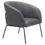 Boho Chic Faux Leather Accent Chair with Steel Legs Vintage Gray 17 Boho Chic Faux Leather Accent Chair with Steel Legs Vintage Gray