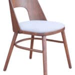 Mid-Century Modern Light Gray Dining Chair with Walnut Frame (Set of 2)