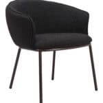 Modern Black Steel Frame Shearling Style Dining Chair 8 Modern Black Steel Frame Shearling Style Dining Chair