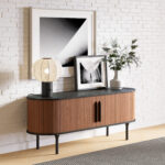 Modern Black and Walnut Entertainment Stand With Storage 11 Modern Black and Walnut Entertainment Stand With Storage