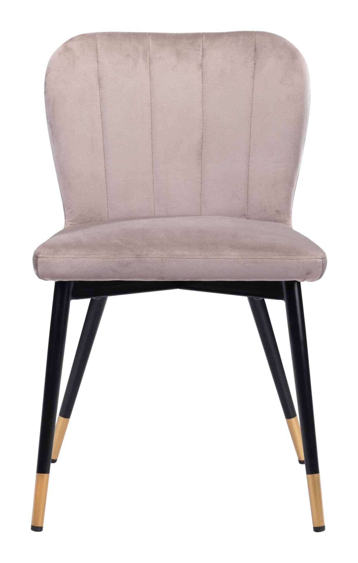 Gray Velvet Mid-Century Dining Chair with Tufted Seat (Set of 2) 4 Gray Velvet Mid-Century Dining Chair with Tufted Seat (Set of 2) - Image 4