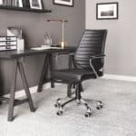 Adjustable Low Back Office Chair with Faux Leather and Casters