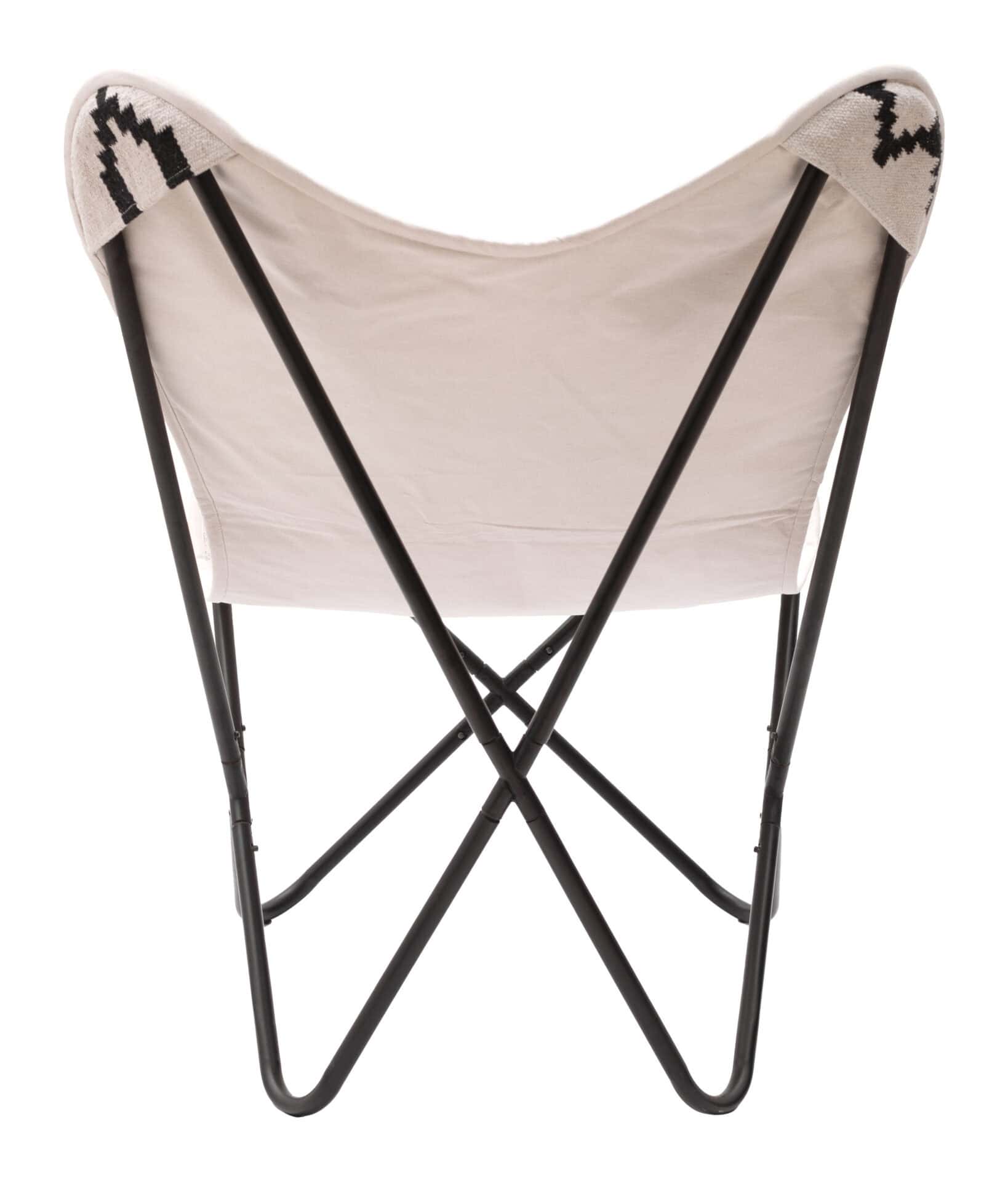 Boho Modern Accent Chair with Cotton Seat and Steel Frame 6 Boho Modern Accent Chair with Cotton Seat and Steel Frame - Image 6