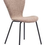 Mid-Century Modern Stackable Dining Chair with Steel Frame (Set of 2)