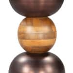 Bronze Steel Frame Round Side Table with Painted Wood Top