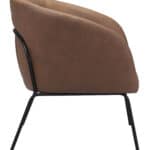Vintage Brown Faux Leather Accent Chair with Steel Legs 14 Vintage Brown Faux Leather Accent Chair with Steel Legs