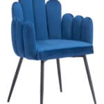 Navy Blue Velvet Dining Chairs with Armrests, Steel Frame (Set of 2) 12 Navy Blue Velvet Dining Chairs with Armrests, Steel Frame (Set of 2)
