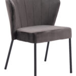 Gray Velvet Stackable Dining Chair with Steel Legs (Set of 2) 18 Gray Velvet Stackable Dining Chair with Steel Legs (Set of 2)