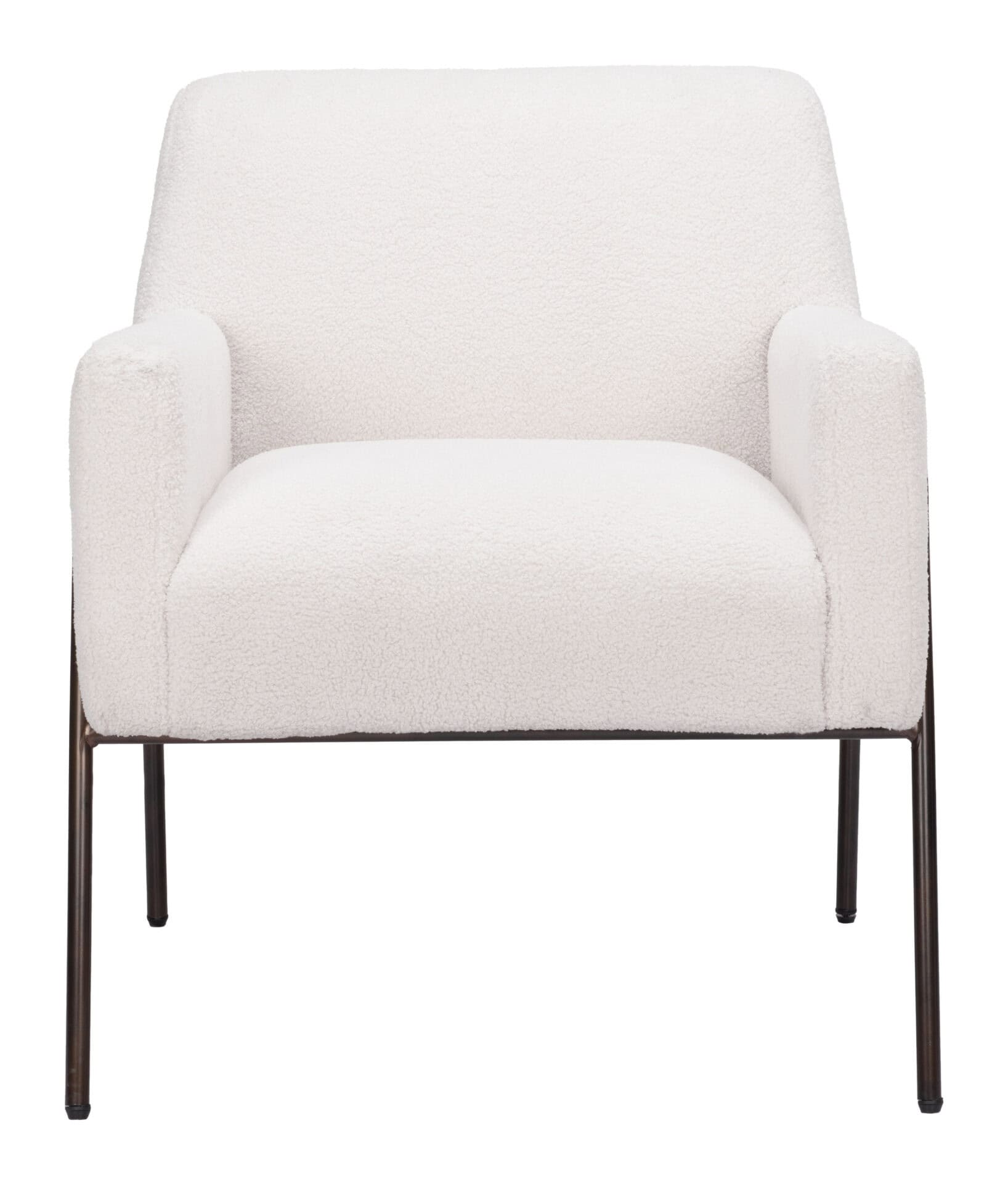 Modern Shearling Style Accent Chair with Steel Frame 5 Modern Shearling Style Accent Chair with Steel Frame - Image 5