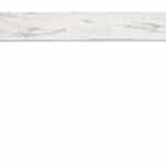 Modern White Faux Marble Dining Table with Brushed Silver Base