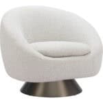 Modern Gray Swivel Chair with 360-Degree Base and Armrests