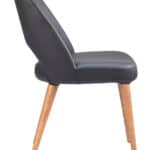 Modern Black Dining Chair with Faux Leather and Wood Legs (Set of 2) 8 Modern Black Dining Chair with Faux Leather and Wood Legs (Set of 2)