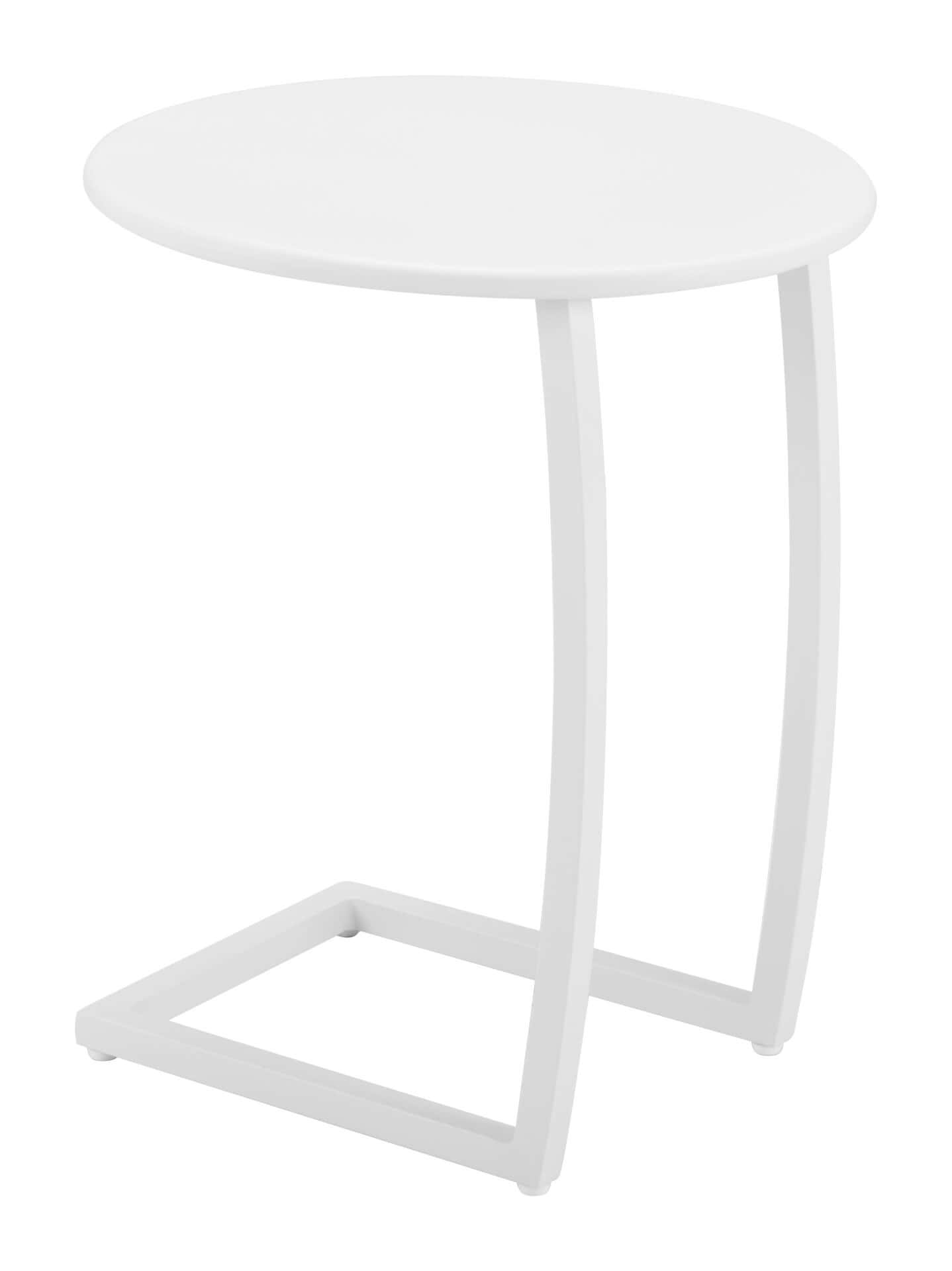 Modern White Round End Table with Durable Aluminum Frame 6 Modern White Round End Table with Durable Aluminum Frame - Image 6