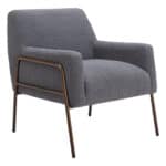 Gray Shearling Style Accent Chair with Powder Coated Steel Frame 10 Gray Shearling Style Accent Chair with Powder Coated Steel Frame