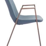 Mid Century Modern Dining Chair Faux Leather Walnut Legs (Set of 2)