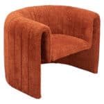 Burnt Orange Sherpa Accent Chair with Steel Frame and Armrests 13 Burnt Orange Sherpa Accent Chair with Steel Frame and Armrests