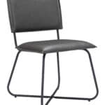 Modern Gray Faux Leather Dining Chairs with Steel Legs (Set of 2) 14 Modern Gray Faux Leather Dining Chairs with Steel Legs (Set of 2)