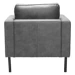 Vintage Gray Modern Armchair with Steel Legs and Armrests 14 Vintage Gray Modern Armchair with Steel Legs and Armrests