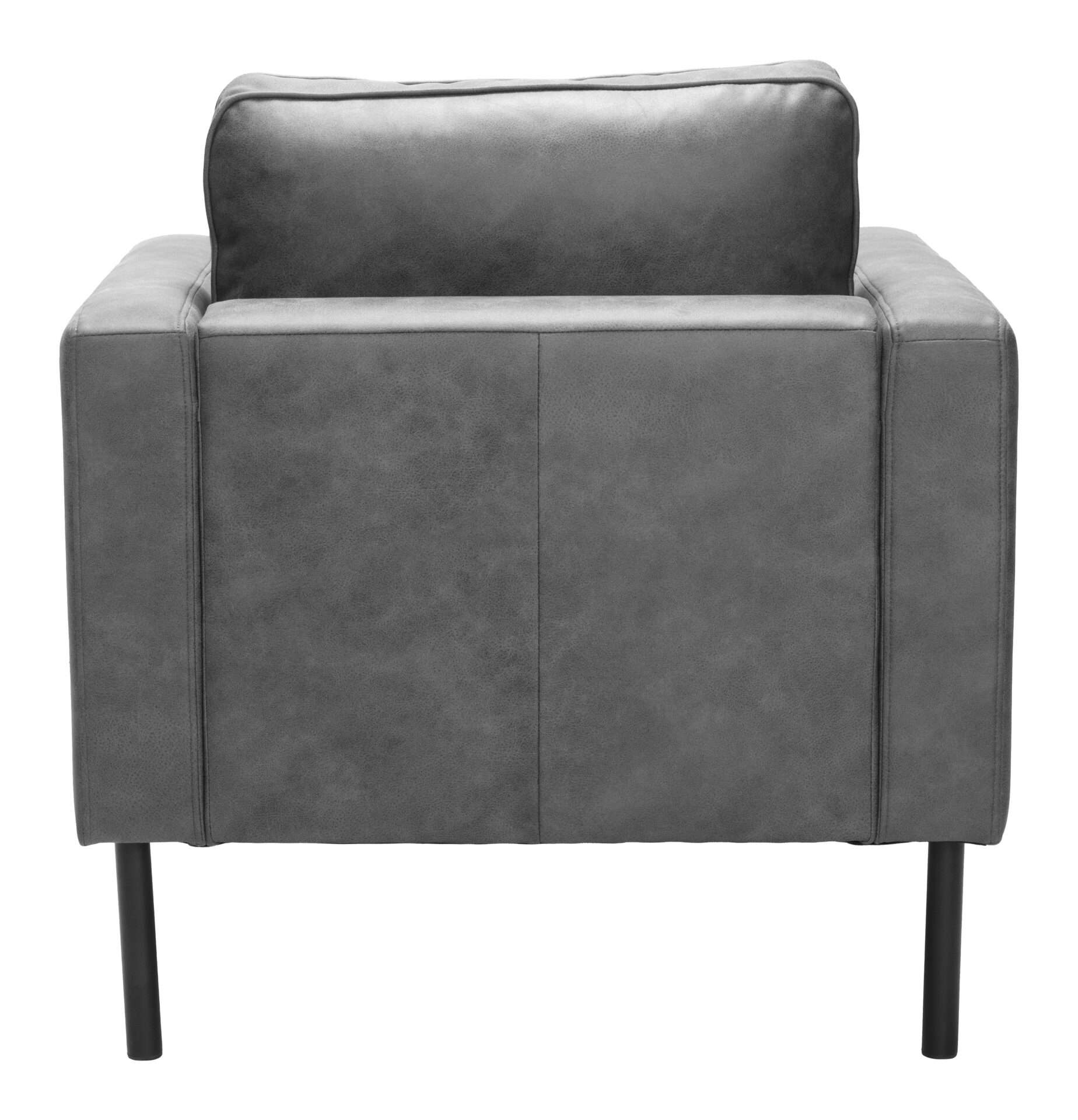 Vintage Gray Modern Armchair with Steel Legs and Armrests 6 Vintage Gray Modern Armchair with Steel Legs and Armrests - Image 6